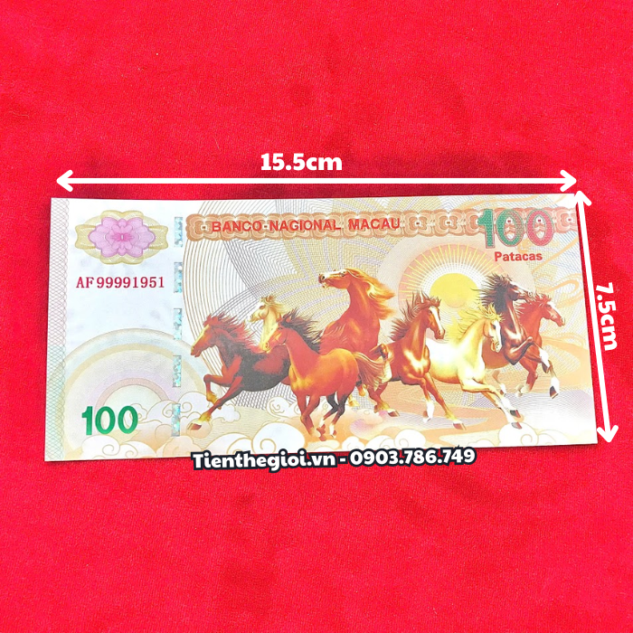 Tiền Lưu Niệm 100 Macao Mã Đáo Thành Công Quan Âm